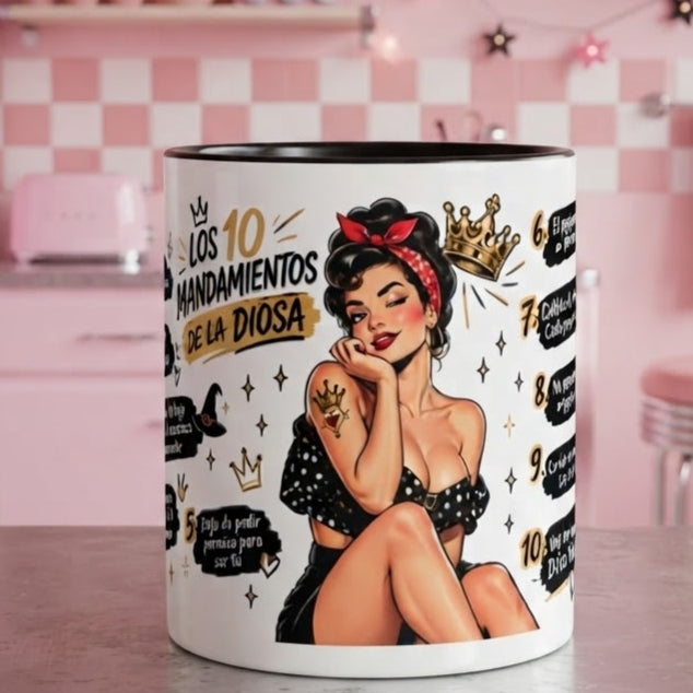 TAZA LOS 10 MANDAMIENTOS DE LA DIOSA