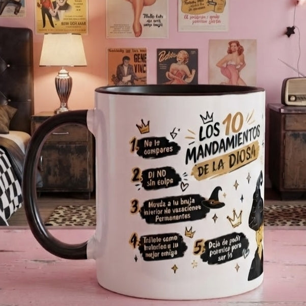 TAZA LOS 10 MANDAMIENTOS DE LA DIOSA