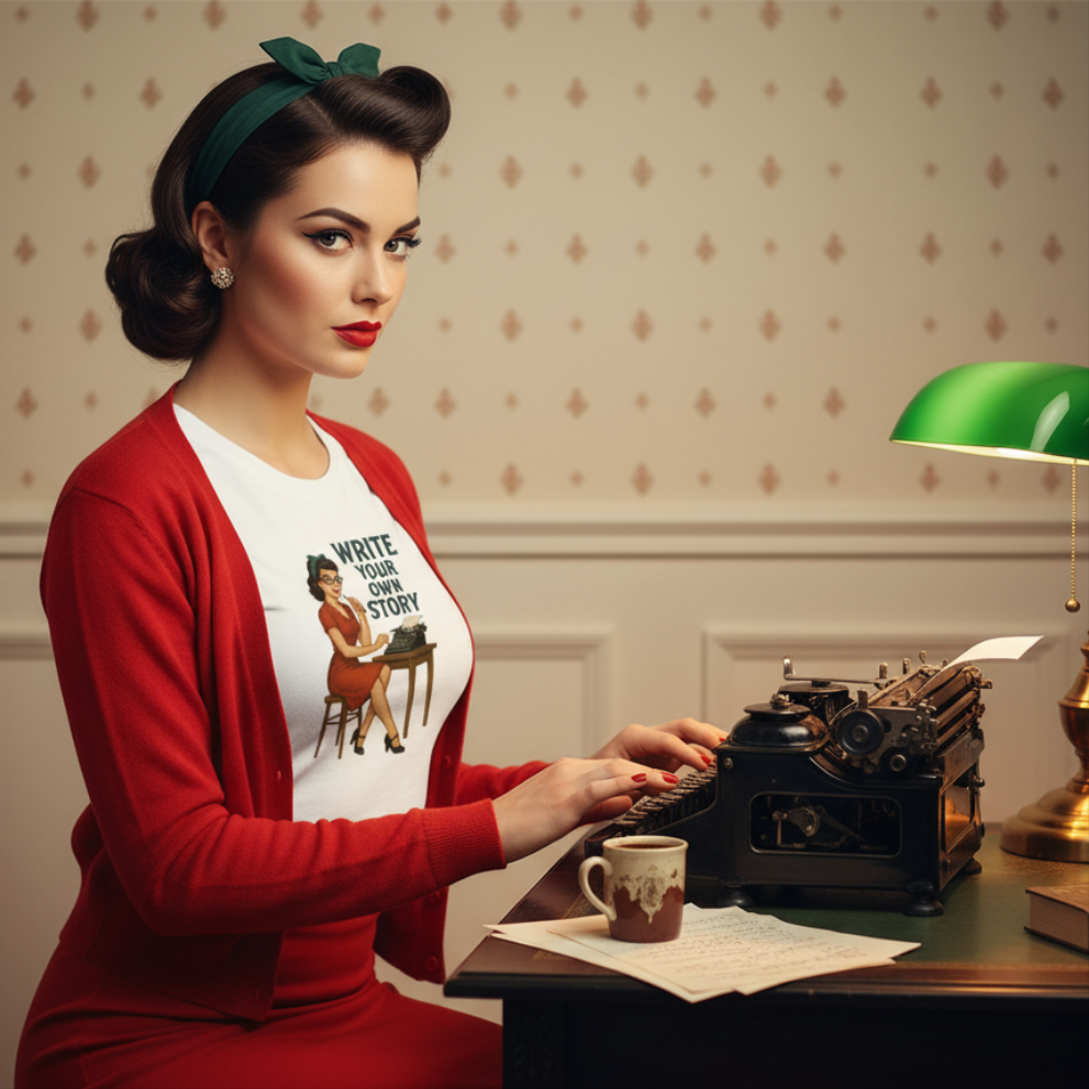 Crop Top de Escritora para Mujer - Camiseta Corta Retro          "Write Your Own Story"