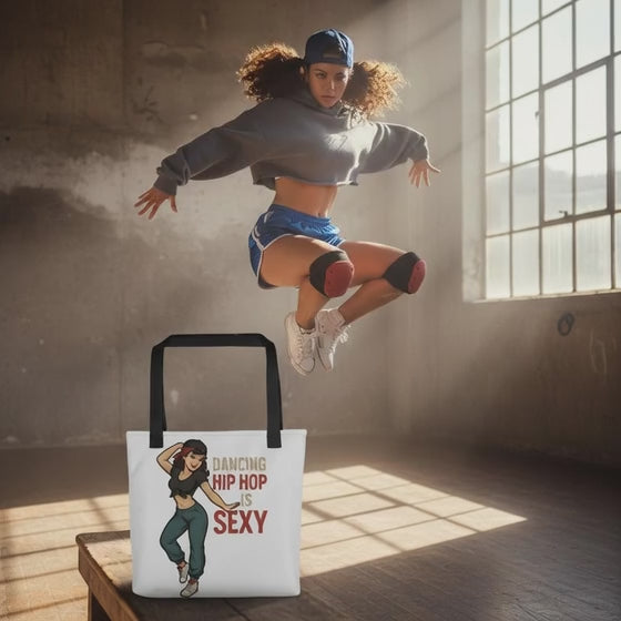 Bolso Tote de Baño y Hip Hop - Bolsa de Tela Pin Up "Dancing Hip Hop is Sexy"