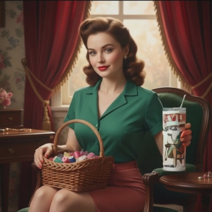 Vaso de Acero Inoxidable para Costura - Botella Térmica Pin Up "Sewing is my superpower"