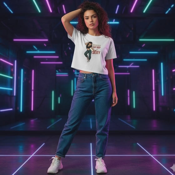 Crop Top de Hip Hop para Mujer - Camiseta Corta Retro     "Dancing Hip Hop is Sexy"