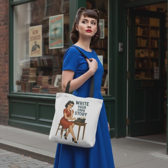 Bolso Tote para Escritora y Lectora - Estilo Pin Up            "Write Your Own Story"