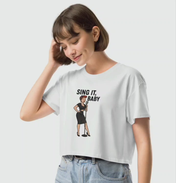 Crop Top de Enfermera para Mujer - Camiseta Corta Retro "Feel Better Ba-Boom"