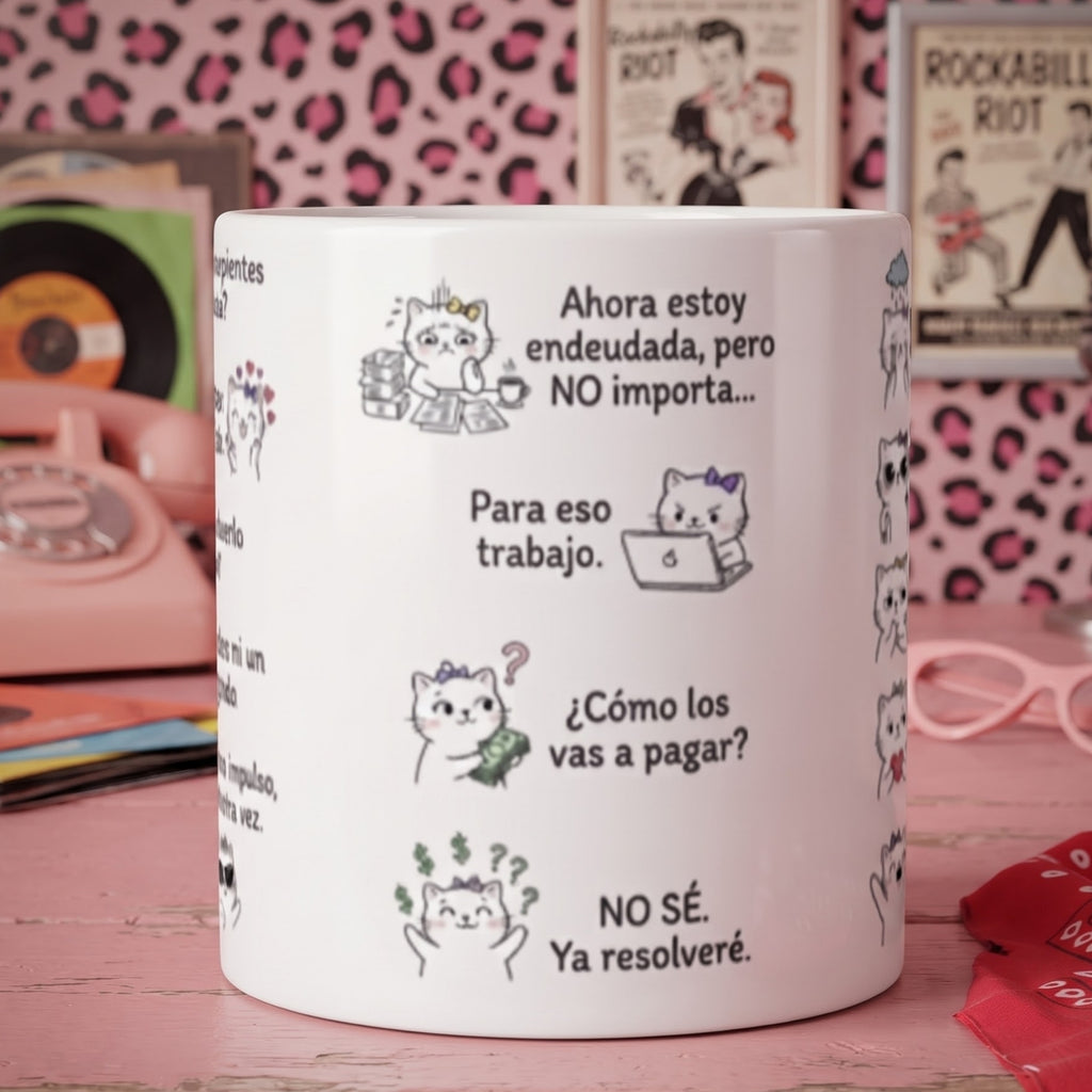 Taza "Shopping therapy" — el capricho que alegra el día