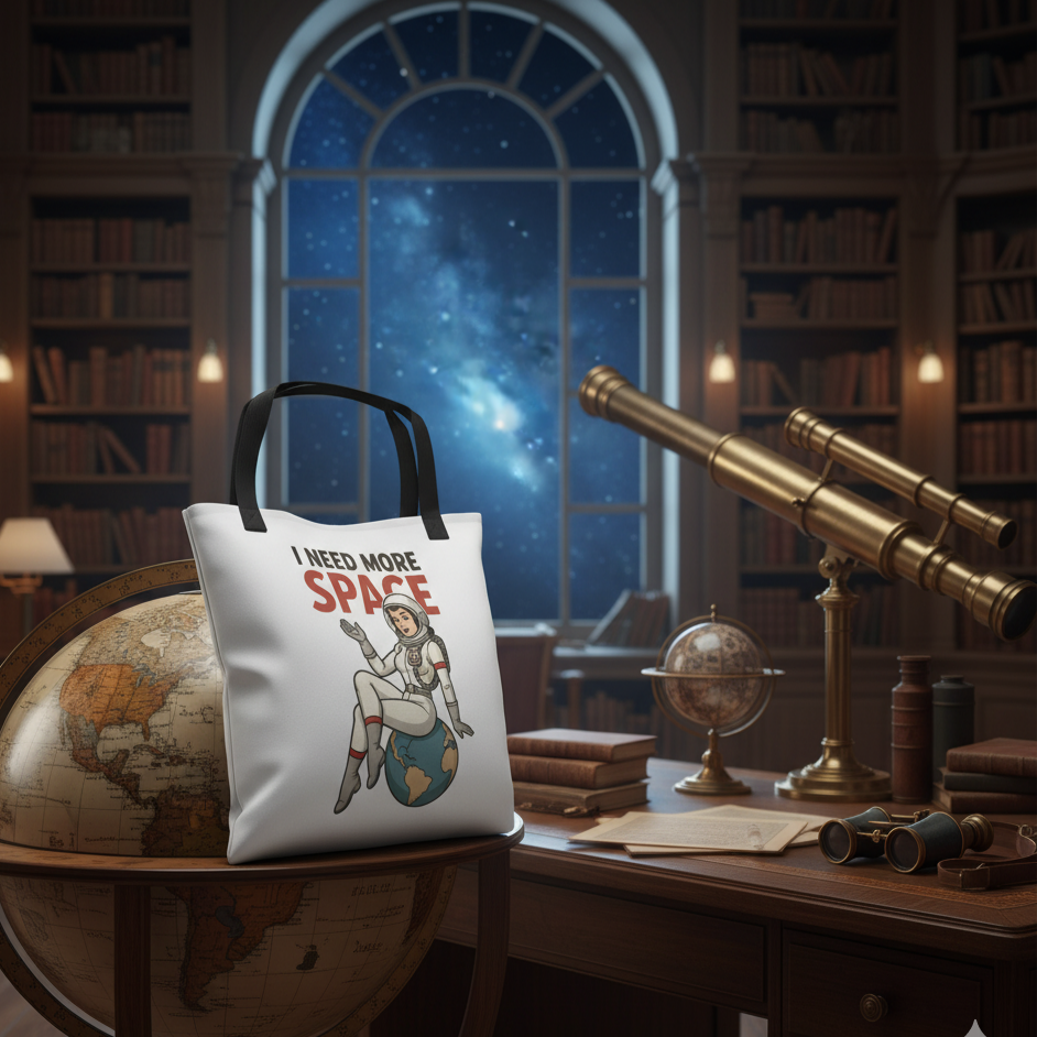 "Bolso Tote de Astronomía para Mujer - Estilo Pin Up                     "I Need More Space"