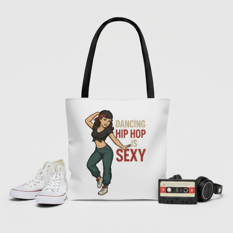 Bolso Tote de Baño y Hip Hop - Bolsa de Tela Pin Up "Dancing Hip Hop is Sexy"