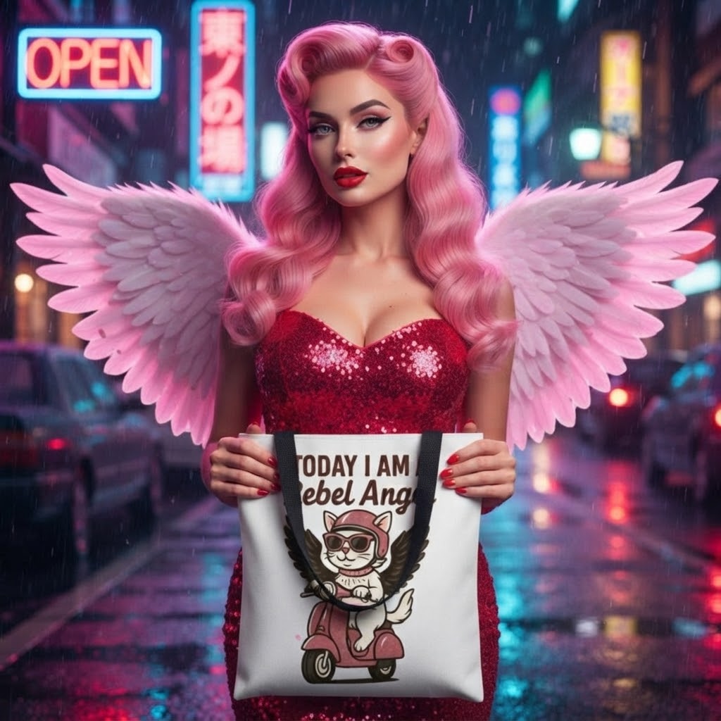 Bolso Tote "Sweet Rebel Angel" – Tu Mundo y Tu Estilo, Siempre Contigo