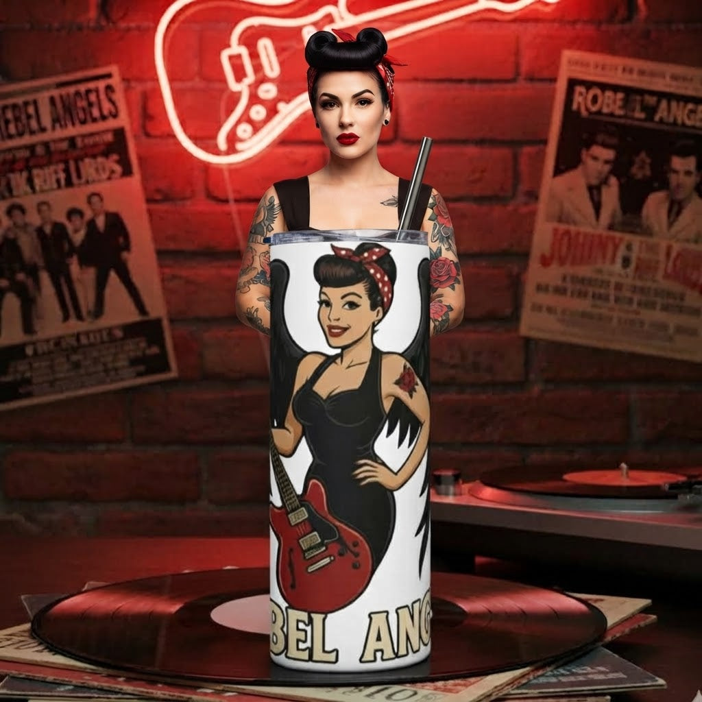 Vaso Térmico "Rock & Rebel Angel" – Tu Espíritu Indomable