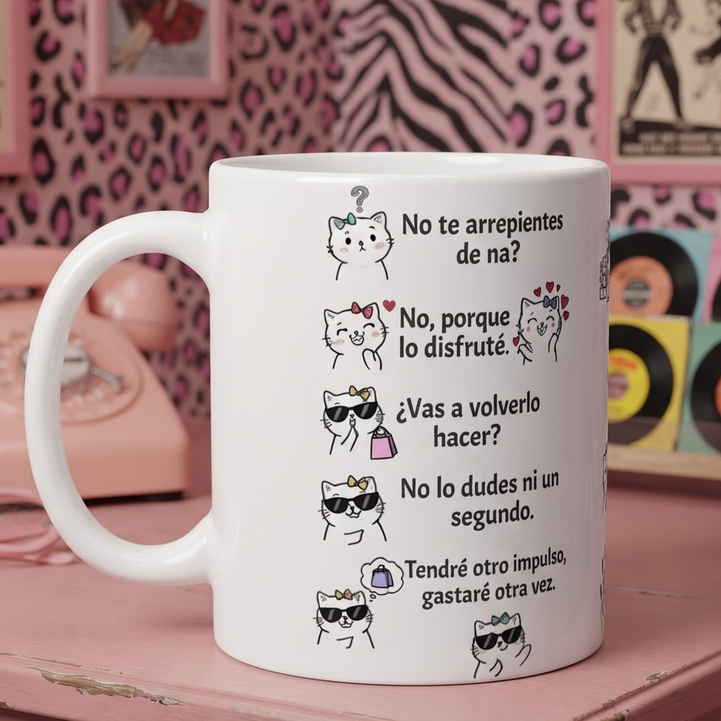 Taza "Shopping therapy" — el capricho que alegra el día