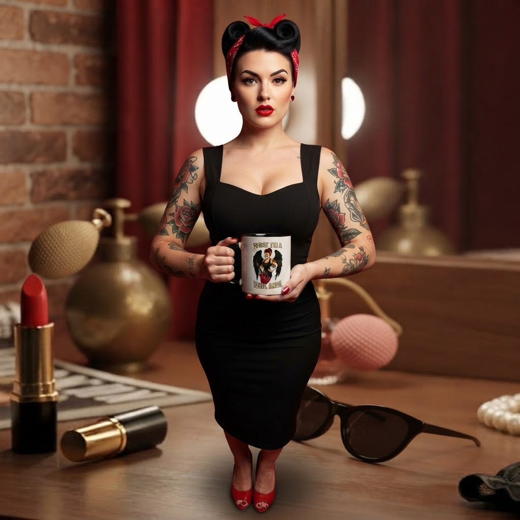 Taza "Rock & Rebel Angel" – Tu Dosis Diaria de Poder y Actitud