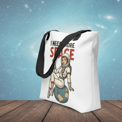 "Bolso Tote de Astronomía para Mujer - Estilo Pin Up                     "I Need More Space"