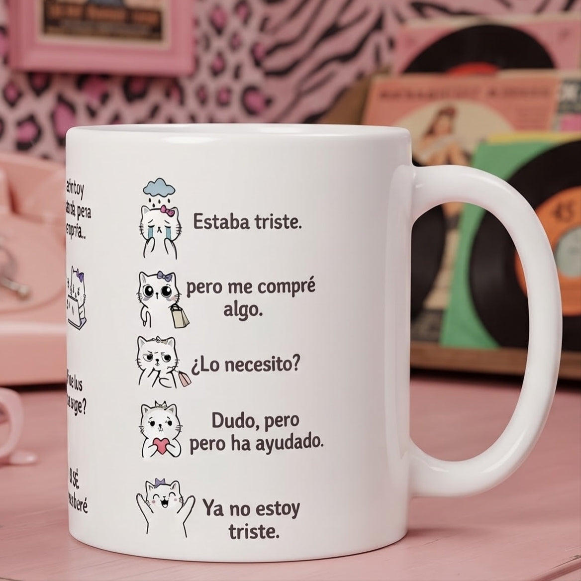 Taza "Shopping therapy" — el capricho que alegra el día