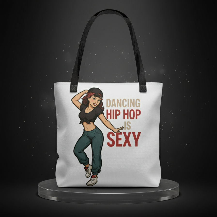 Bolso Tote de Baño y Hip Hop - Bolsa de Tela Pin Up "Dancing Hip Hop is Sexy"